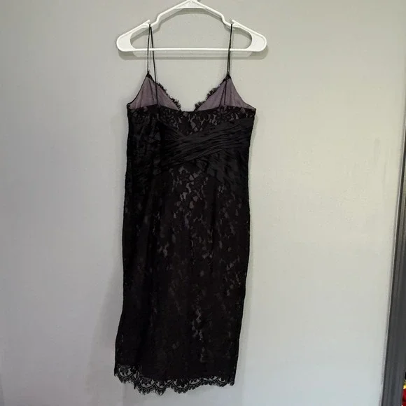 Anne Klein Black Lace Dress Sleeveless Midi Evening Cocktail Party Size 6 - Picture 7 of 7